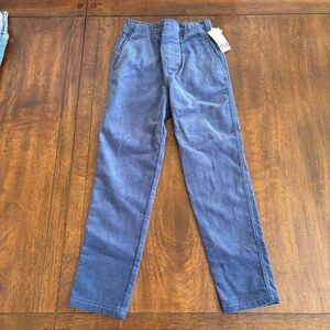 NWT Tea Collection Boys Navy Triumph Corduroy Drawstring Pockets Pants Size 8